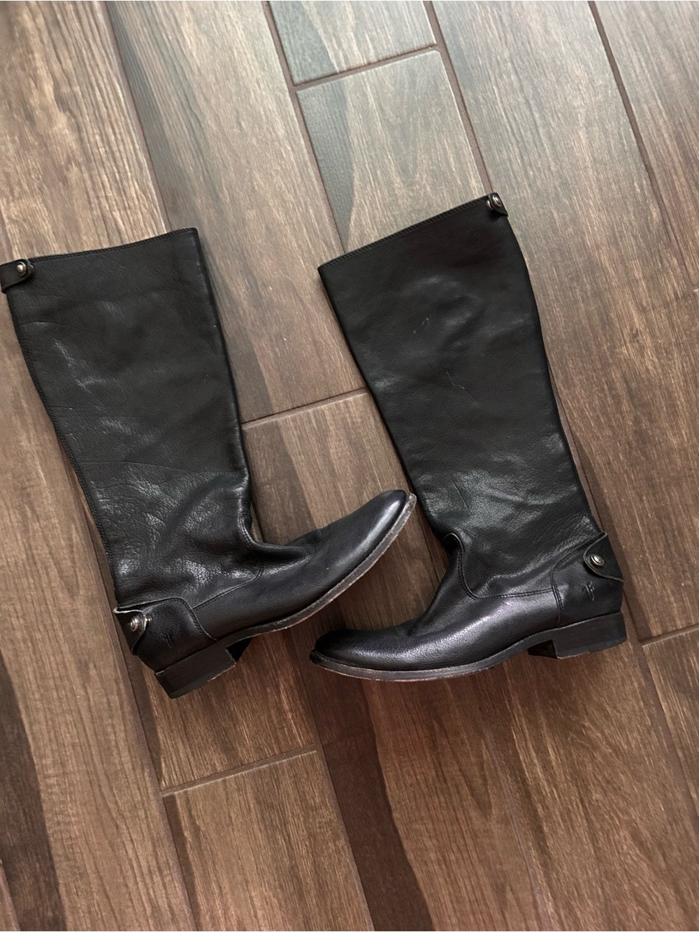 Frye Melissa Button Back Zip Black Tall Riding Boots Heritage Black Women’s Sz 9